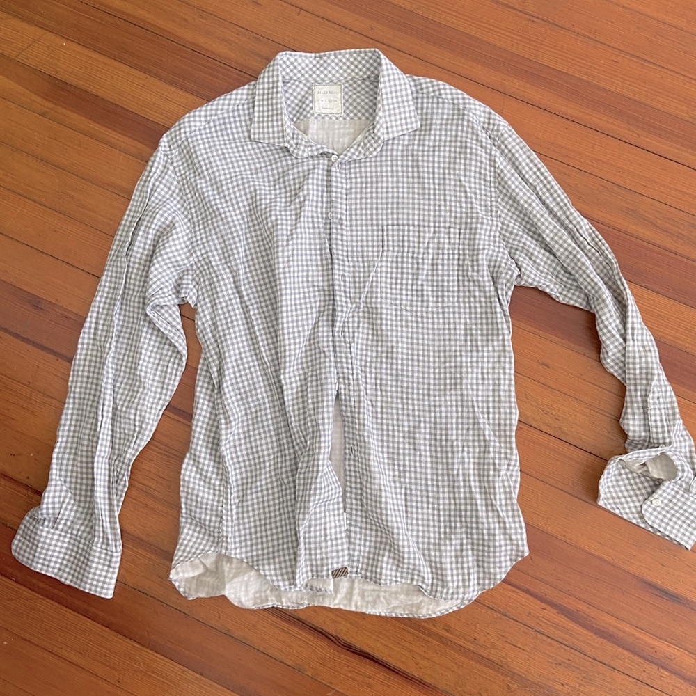 Billy Reid XL Standard Cut Check Button Up